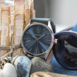 Oozoo Herren Armbanduhr Timepieces Analog Leder blau UOC10023