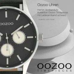 Oozoo Herren Armbanduhr Timepieces Analog Leder schwarz UOC10048