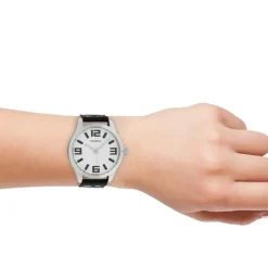 Oozoo Herren Armbanduhr Timepieces Analog Leder schwarz UOC1053A