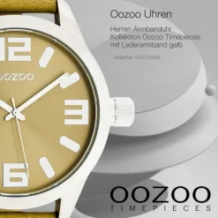 Oozoo Herren Armbanduhr Timepieces Analog Leder gelb UOC1055A