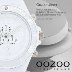 Oozoo Herren Armbanduhr Timepieces Analog Silikon weiß UOC4822A