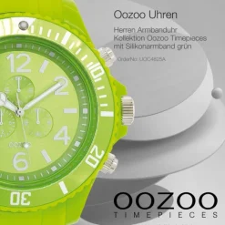 Oozoo Herren Armbanduhr Timepieces Analog Silikon grün UOC4825A