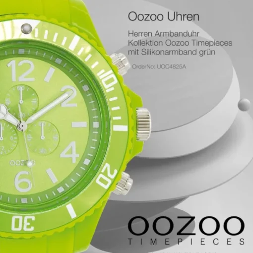 Oozoo Herren Armbanduhr Timepieces Analog Silikon grün UOC4825A