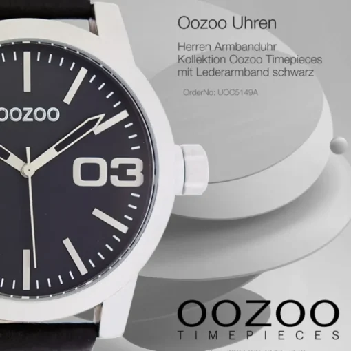 Oozoo Herren Armbanduhr Timepieces Analog Leder schwarz UOC5149A