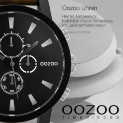 Oozoo Herren Armbanduhr Timepieces C9033A Analog Leder braun UOC9033A