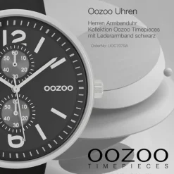 Oozoo Herren Armbanduhr Timepieces Analog Leder schwarz UOC7079A