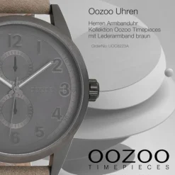 Oozoo Herren Armbanduhr Timepieces Analog Leder braun UOC8223A