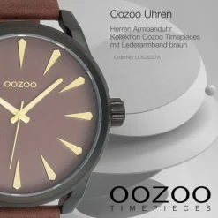 Oozoo Herren Armbanduhr Timepieces Analog Leder braun UOC8227A
