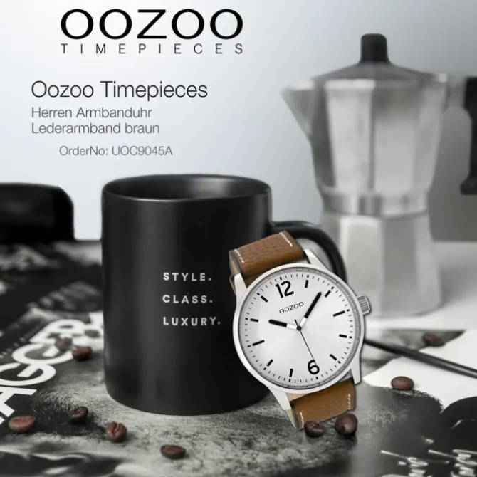Oozoo Herren Armbanduhr Timepieces Analog Leder braun UOC9045A
