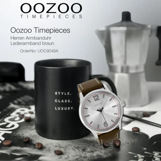 Oozoo Herren Armbanduhr Timepieces Analog Leder braun UOC9048A
