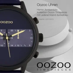 Oozoo Herren Armbanduhr Timepieces Analog Edelstahl dunkelblau UOC10515