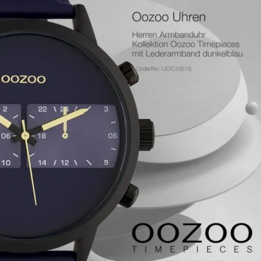 Oozoo Herren Armbanduhr Timepieces Analog Edelstahl dunkelblau UOC10515