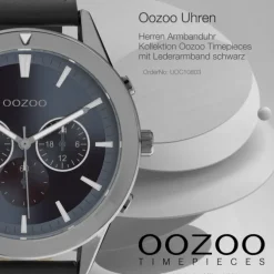 Oozoo Herren Armbanduhr Timepieces C10803 Analog Leder schwarz UOC10803