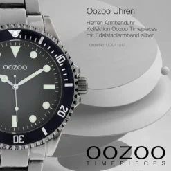 Oozoo Herren Armbanduhr Timepieces C11013 Analog Edelstahl silber UOC11013