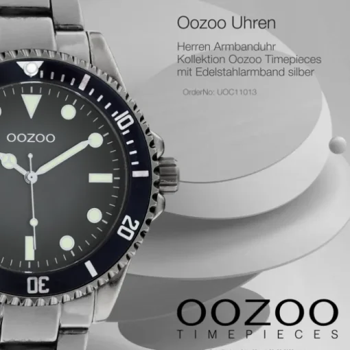 Oozoo Herren Armbanduhr Timepieces C11013 Analog Edelstahl silber UOC11013