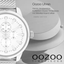 Oozoo Herren Armbanduhr Timepieces C11015 Analog Metall Mesh silber UOC11015