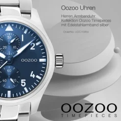 Oozoo Herren Armbanduhr Timepieces C10955 Analog Edelstahl silber UOC10955