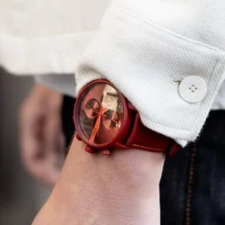 Oozoo Herren Armbanduhr Timepieces Analog Leder rot UOC11226