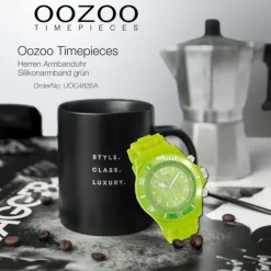 Oozoo Herren Armbanduhr Timepieces Analog Silikon grün UOC4835A