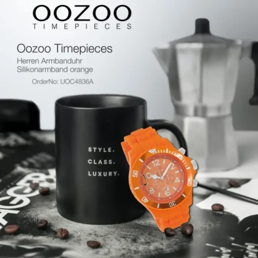 Oozoo Herren Armbanduhr Timepieces Analog Silikon orange UOC4836A