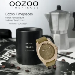 Oozoo Herren Armbanduhr Timepieces Analog Leder braun UOC5336A