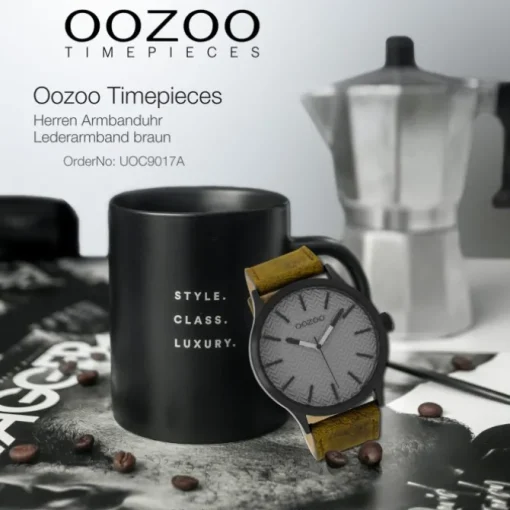 Oozoo Herren Armbanduhr Timepieces Analog Leder braun UOC9017A