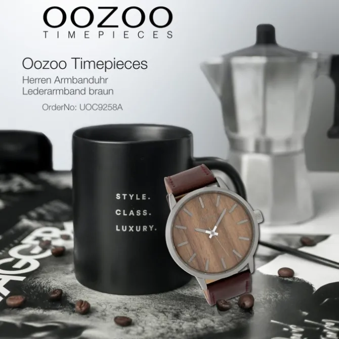 Oozoo Herren Armbanduhr Timepieces Analog Leder braun UOC9258A