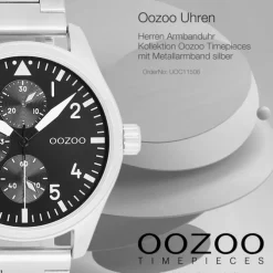 Oozoo Herren Armbanduhr Timepieces Analog Metallband silber UOC11506