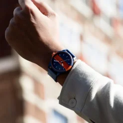 Oozoo Herren Armbanduhr Timepieces Analog Leder blau UOC11232