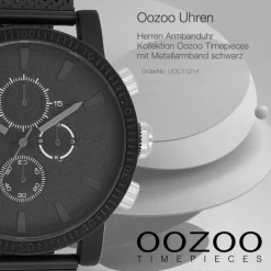 Oozoo Herren Armbanduhr Timepieces Analog Metall schwarz UOC11214
