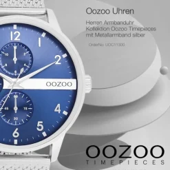 Oozoo Herren Armbanduhr Timepieces Analog Metall silber UOC11300