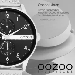 Oozoo Herren Armbanduhr Timepieces Analog Metall silber UOC11301
