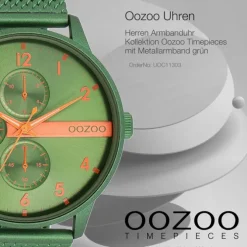 Oozoo Herren Armbanduhr Timepieces Analog Metall grün UOC11303