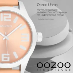 Oozoo Herren Armbanduhr Timepieces Analog Leder orange UOC1090A