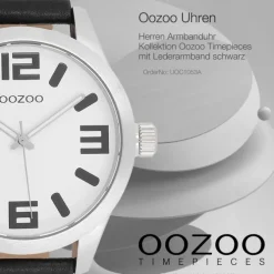 Oozoo Herren Armbanduhr Timepieces Analog Leder schwarz UOC1053A