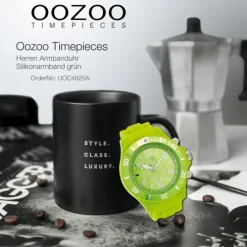 Oozoo Herren Armbanduhr Timepieces Analog Silikon grün UOC4825A