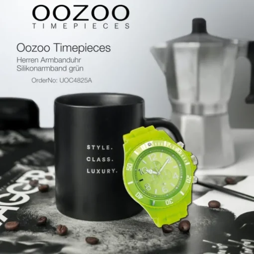 Oozoo Herren Armbanduhr Timepieces Analog Silikon grün UOC4825A