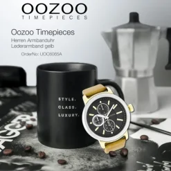 Oozoo Herren Armbanduhr Timepieces Analog Leder gelb UOC6065A