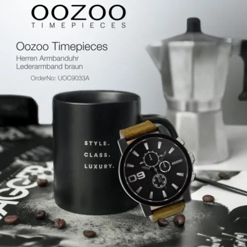 Oozoo Herren Armbanduhr Timepieces C9033A Analog Leder braun UOC9033A