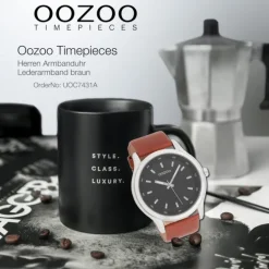 Oozoo Herren Armbanduhr Timepieces Analog Leder braun UOC7431A