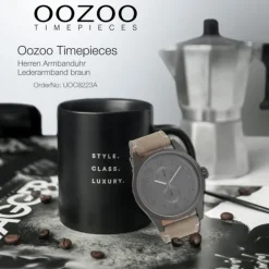 Oozoo Herren Armbanduhr Timepieces Analog Leder braun UOC8223A
