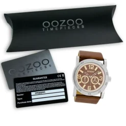 Oozoo Herren Armbanduhr Timepieces Analog Leder braun UOC8306A