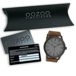 Oozoo Herren Armbanduhr Timepieces Analog Leder dunkelbraun UOC9012A