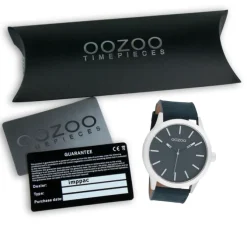 Oozoo Herren Armbanduhr Timepieces Analog Leder dunkelblau UOC9013A