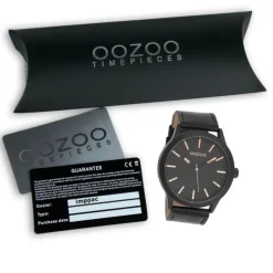 Oozoo Herren Armbanduhr Timepieces Analog Leder schwarz UOC9014A