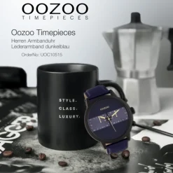 Oozoo Herren Armbanduhr Timepieces Analog Edelstahl dunkelblau UOC10515