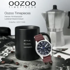 Oozoo Herren Armbanduhr Timepieces C11006 Analog Leder braun UOC11006