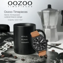 Oozoo Herren Armbanduhr Timepieces C11007 Analog Leder orange UOC11007