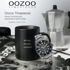 Oozoo Herren Armbanduhr Timepieces C11013 Analog Edelstahl silber UOC11013