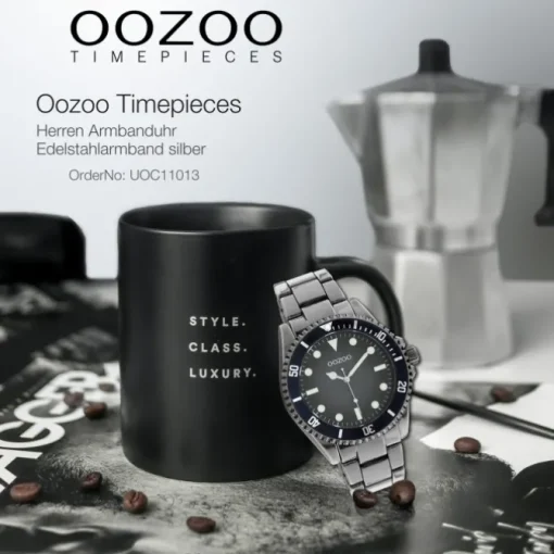 Oozoo Herren Armbanduhr Timepieces C11013 Analog Edelstahl silber UOC11013